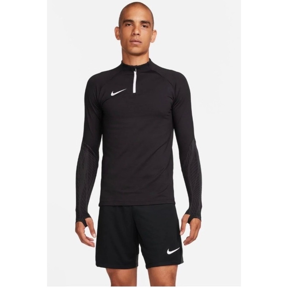 NWT Nike Dri Fit Strike Mens Black Slim Fit Long Sleeve Training Top Size Medium